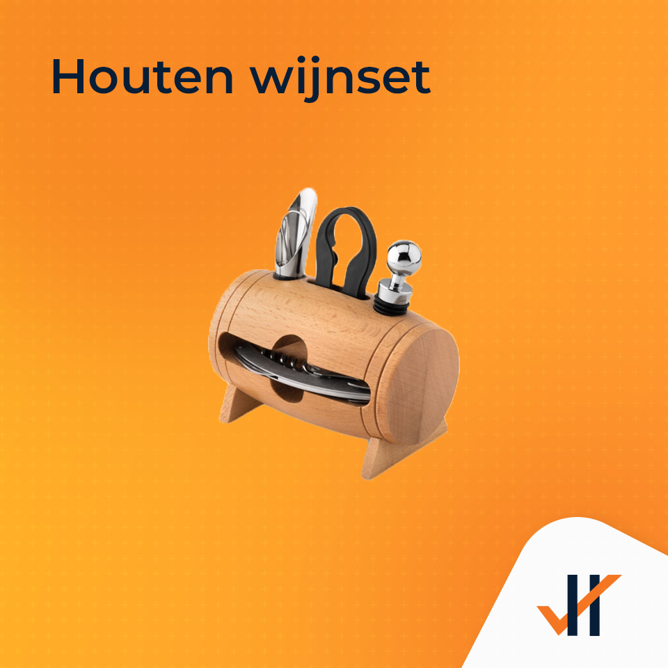 Relatiegeschenken makelaardij houten wijnset